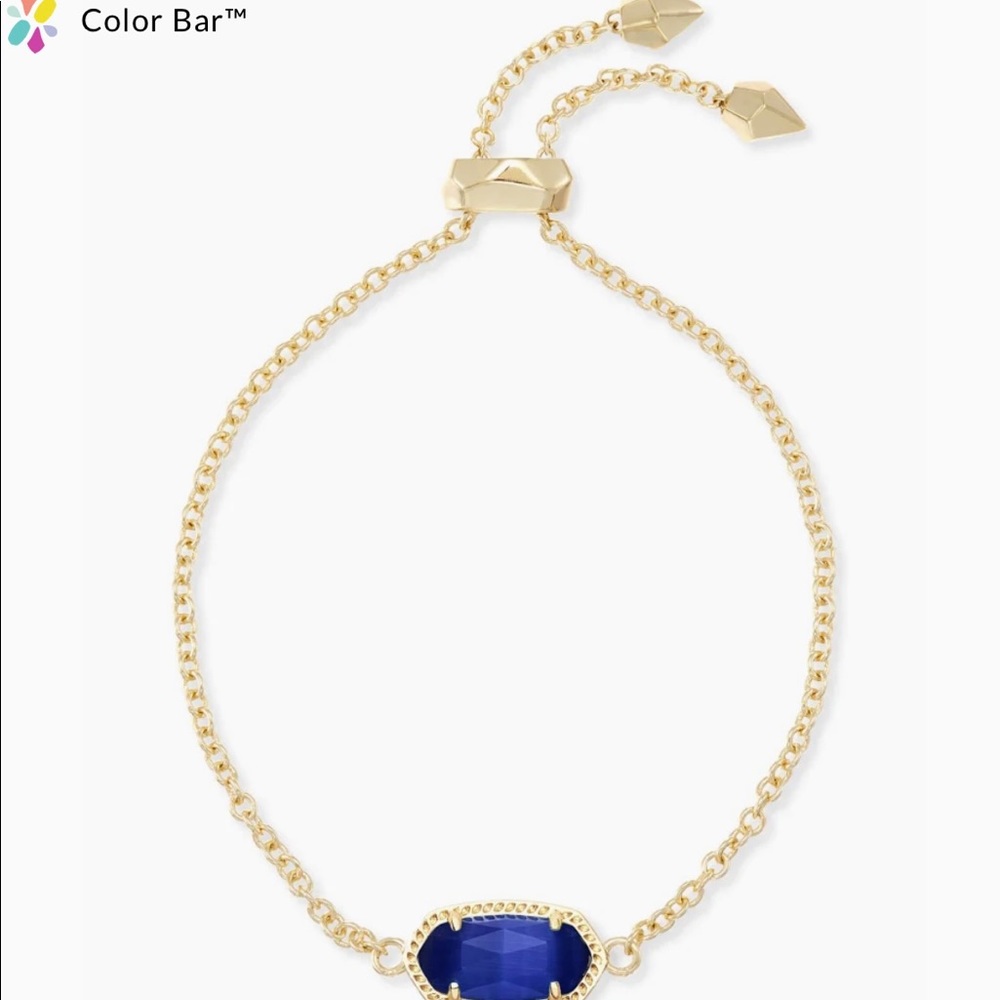 Kendra Scott Elaina adjustable chain bracelet in cobalt cats eye